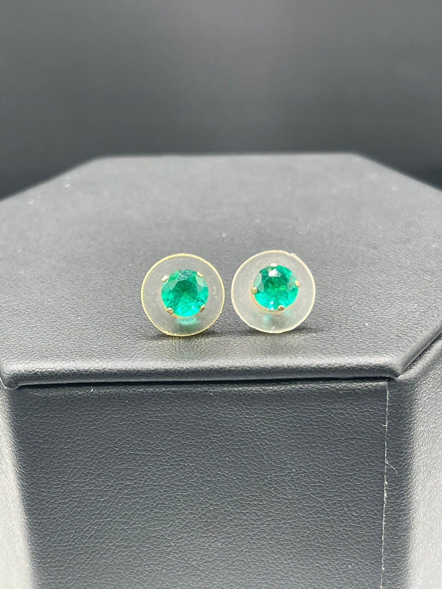 Natural Green Quartz 14k Yellow Gold Earrings