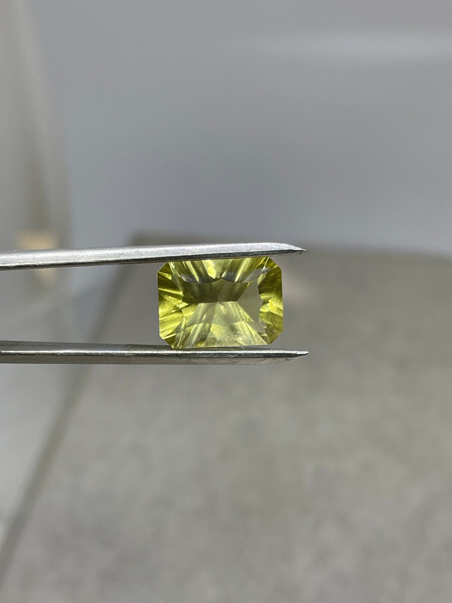 Laser Concave Cut Citrine 14x10x7 Emerald Cut Loose Gemstone