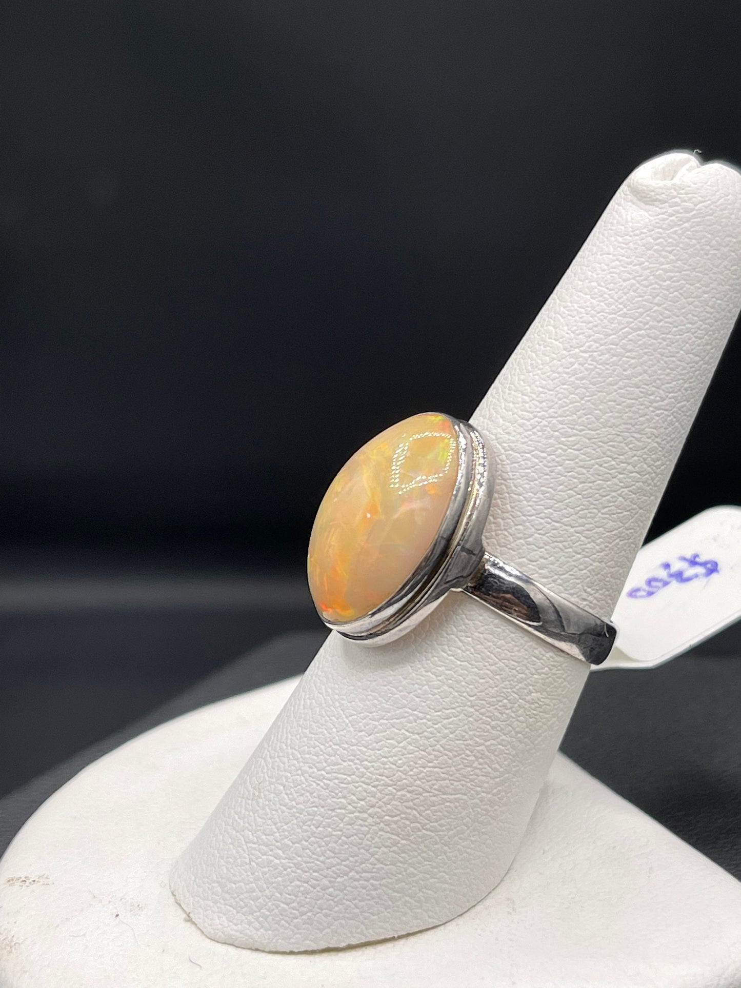 Natural Ethiopian Opal Sterling Silver Ring (Size 7.5)
