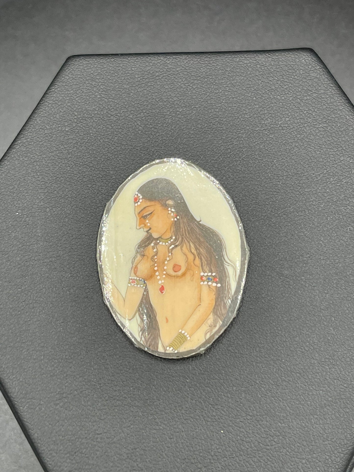 Erotic Indian Miniature Ivory Art Hand Painting