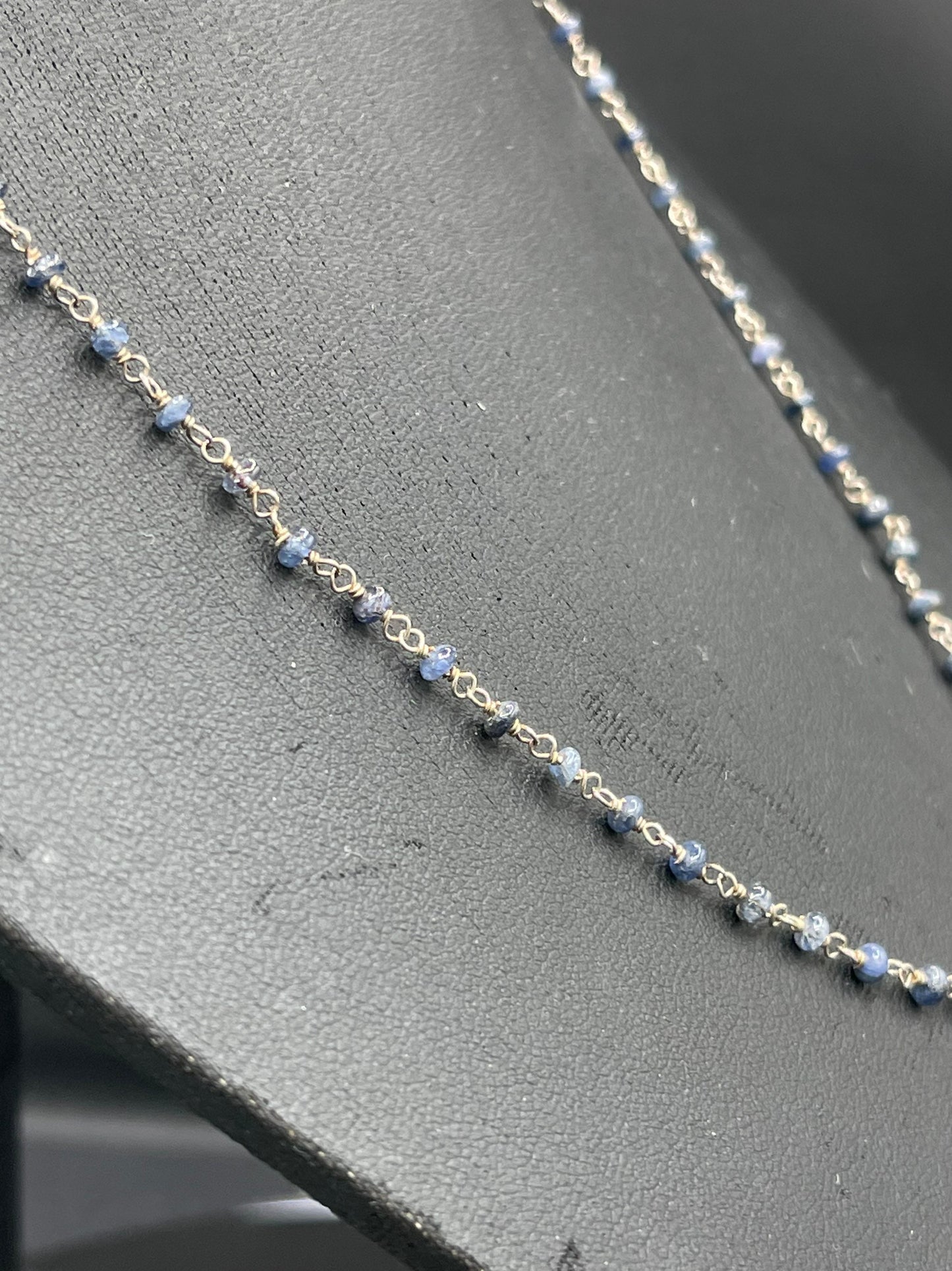 Natural Sapphire Wire-Wrapped Sterling Silver Necklace