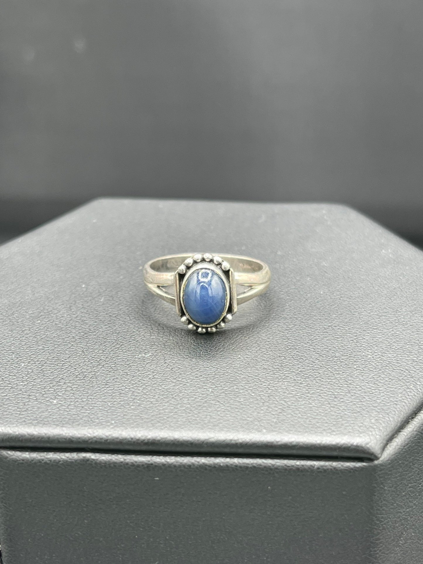 Natural Lapis Lazuli Sterling Silver Ring (Size 8.5)