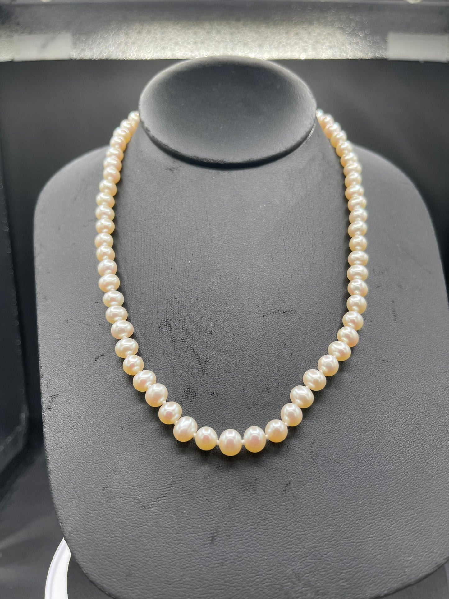 Natural Cultured Pearl 14K Gold Clasp Necklace