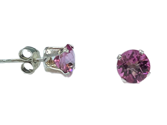 Pink Mystic Topaz Sterling Silver Stud Earrings