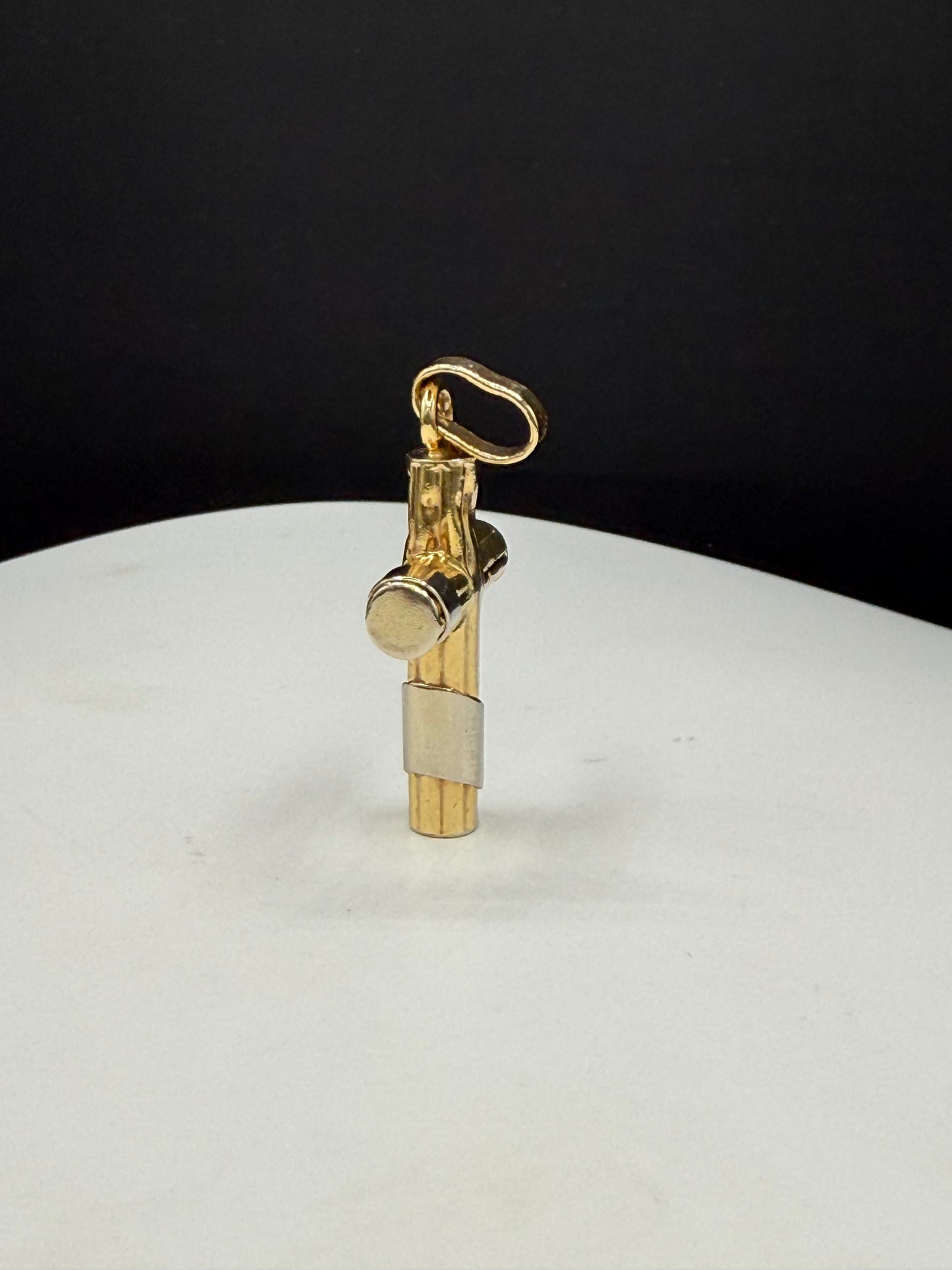 Vintage 14K Yellow & White Gold Italian Cross Pendant