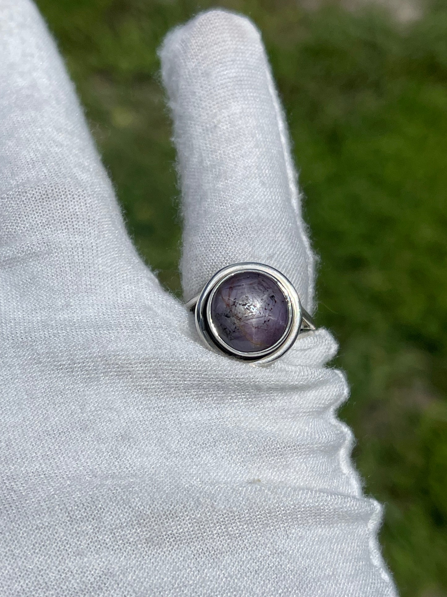 Handmade Star Ruby Sterling Silver Ring | Size 8 | 925 Stamped | 15 MM Deck | 7.4 Grams | Unique Asterism