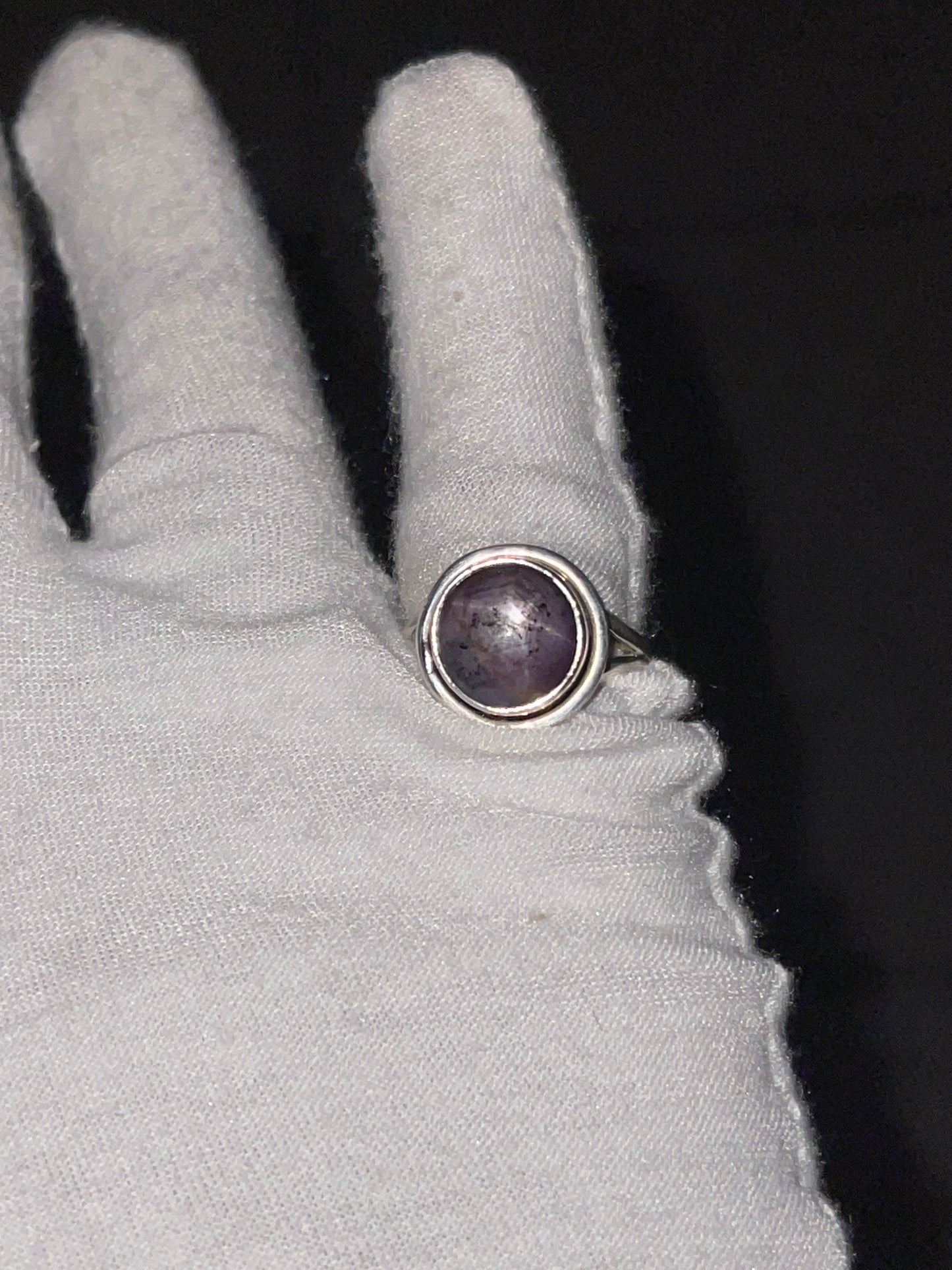 Handmade Star Ruby Sterling Silver Ring | Size 8 | 925 Stamped | 15 MM Deck | 7.4 Grams | Unique Asterism