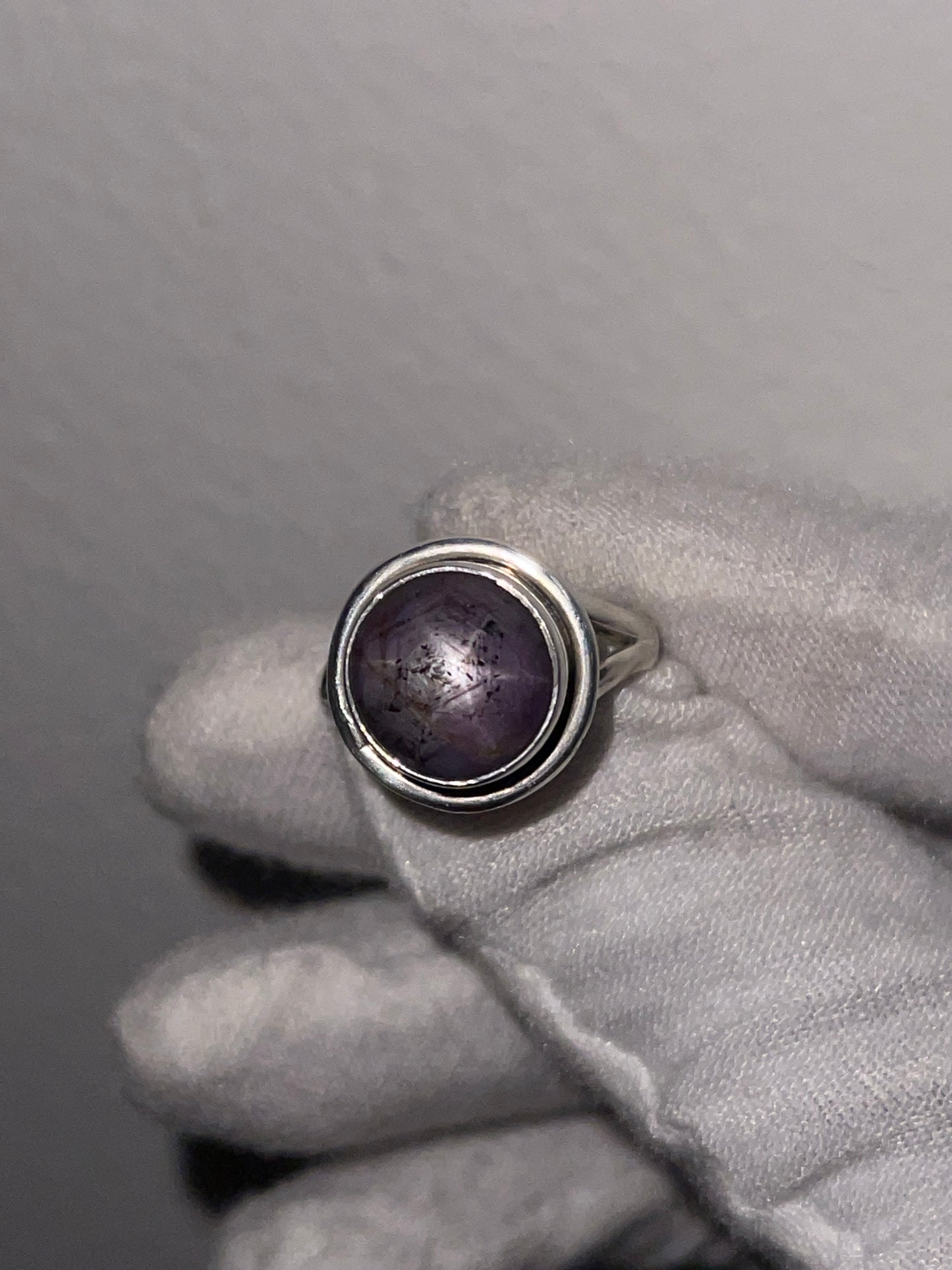 Handmade Star Ruby Sterling Silver Ring | Size 8 | 925 Stamped | 15 MM Deck | 7.4 Grams | Unique Asterism