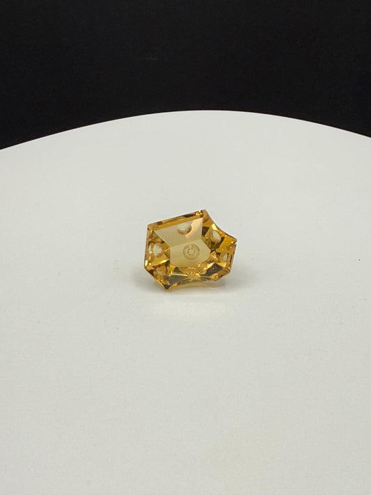 Natural Citrine 13 Carats Precision Dimple Fancy Cut Loose Gemstone | 18.5x14x7.7 MM |