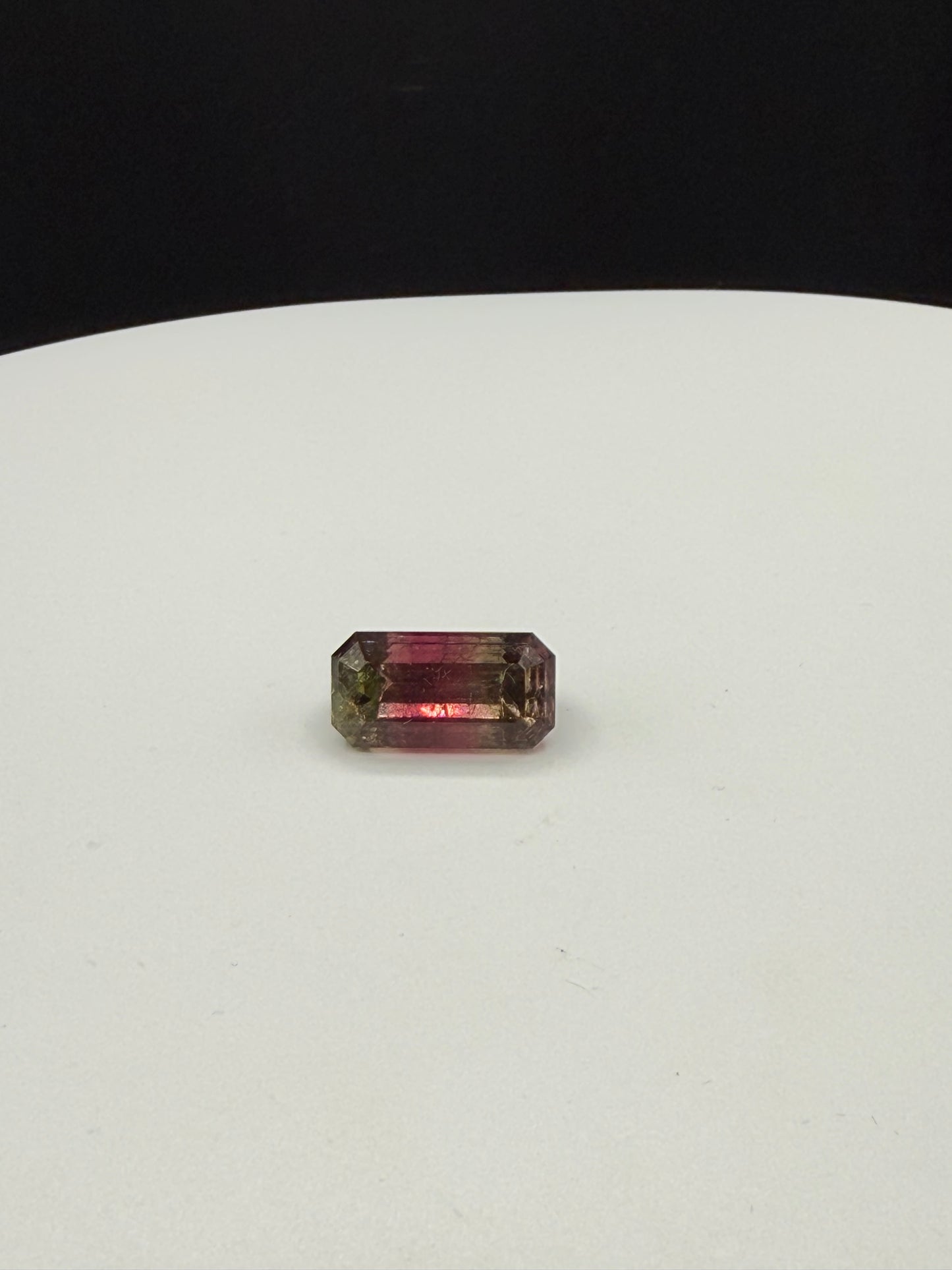 12.86 Carat Natural Watermelon Bi-Color Tourmaline Emerald Cut Gemstone (16.6 x 8.6 x 9.9 MM)