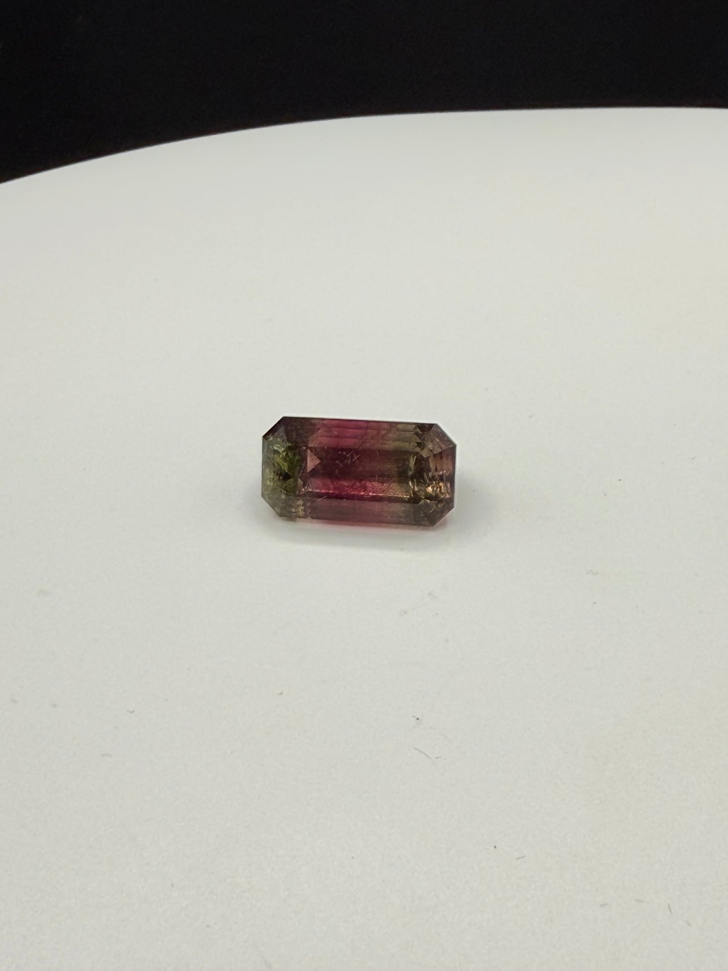 12.86 Carat Natural Watermelon Bi-Color Tourmaline Emerald Cut Gemstone (16.6 x 8.6 x 9.9 MM)