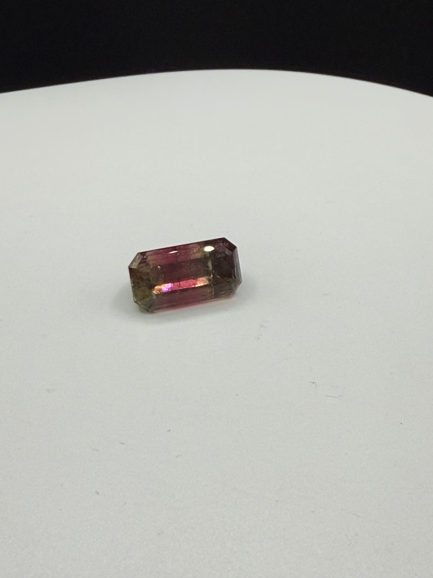 12.86 Carat Natural Watermelon Bi-Color Tourmaline Emerald Cut Gemstone (16.6 x 8.6 x 9.9 MM)