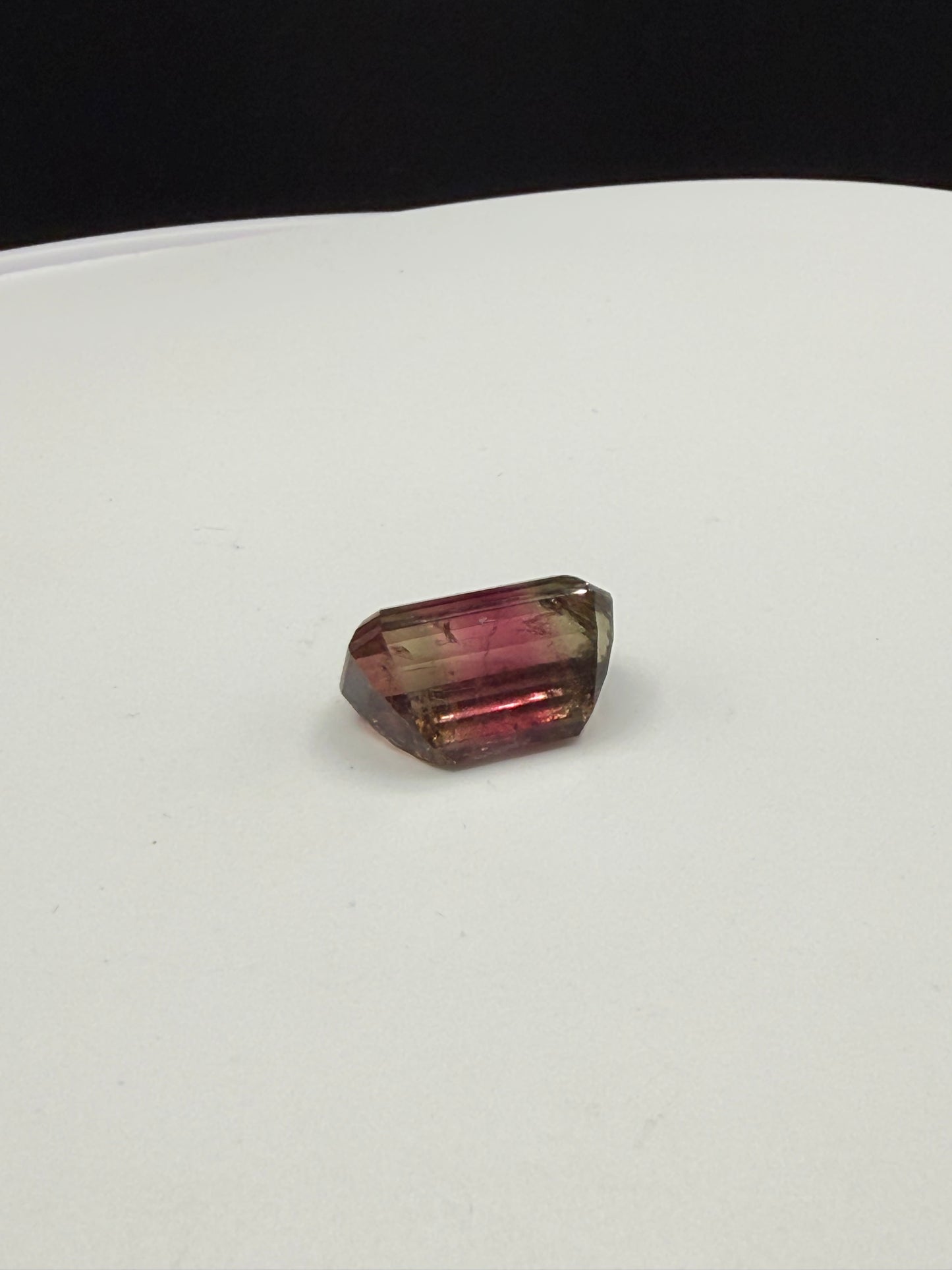 12.86 Carat Natural Watermelon Bi-Color Tourmaline Emerald Cut Gemstone (16.6 x 8.6 x 9.9 MM)