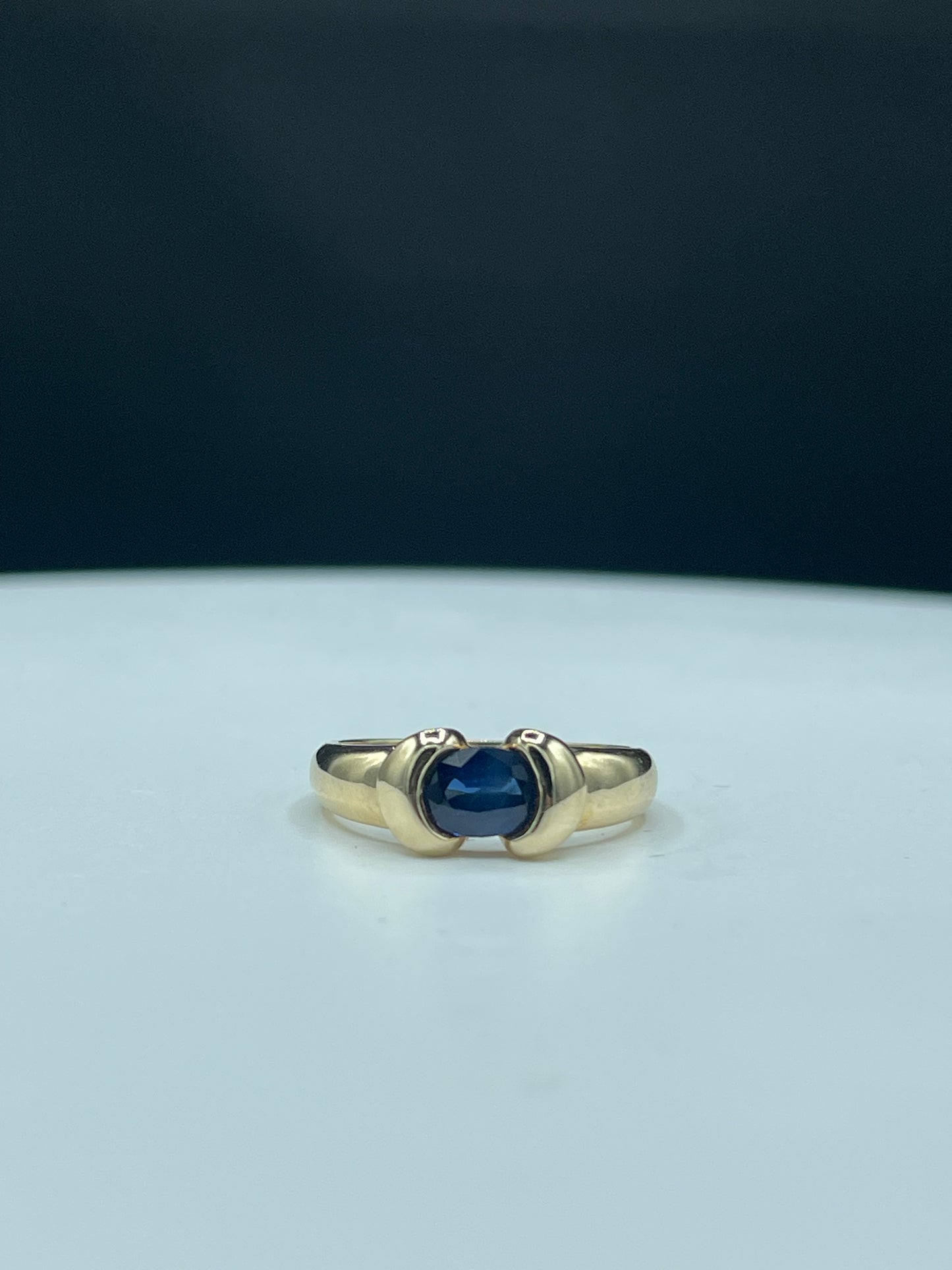 Natural Blue Sapphire 14k Yellow Gold Ring (Size 7)