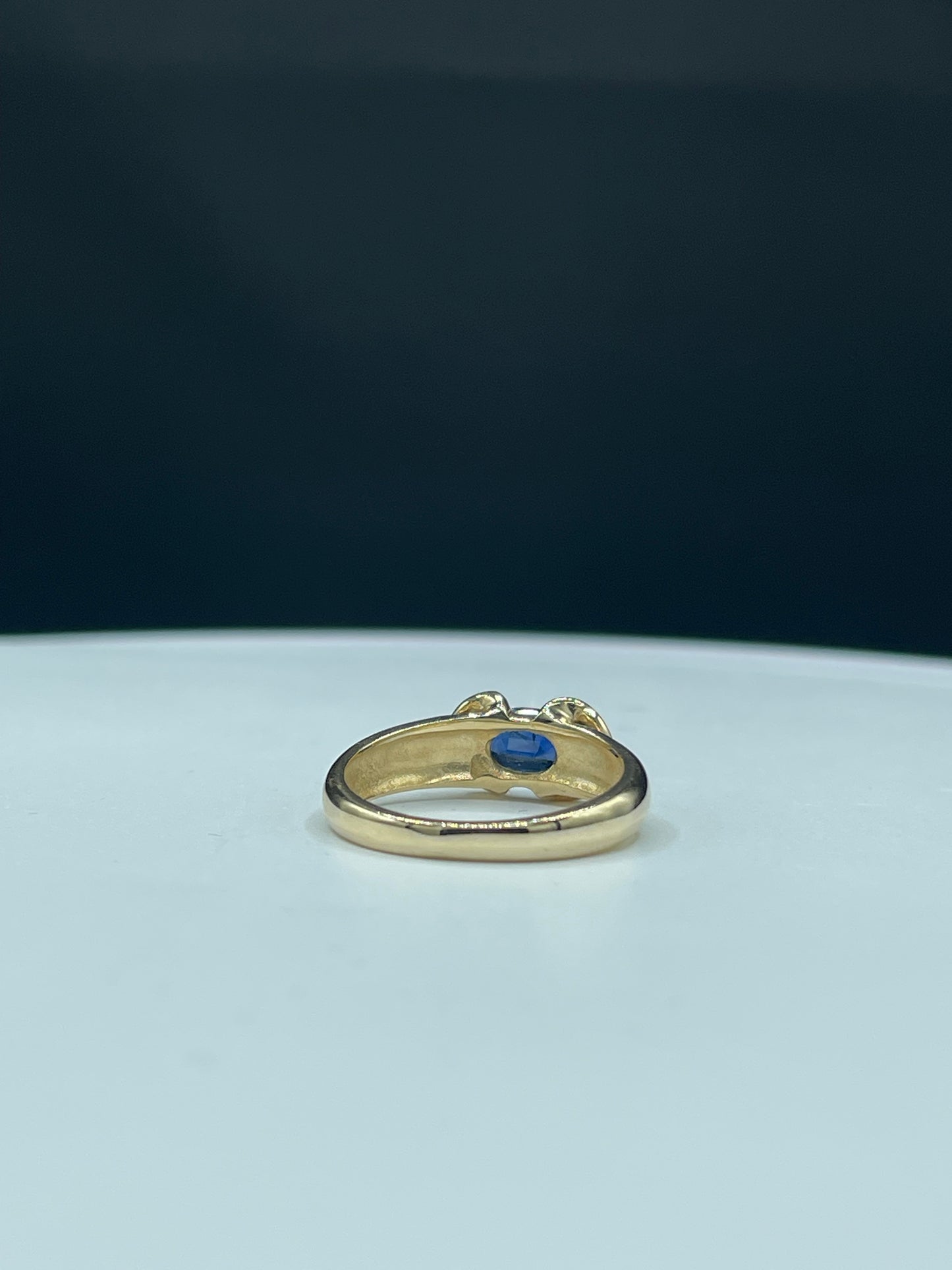 Natural Blue Sapphire 14k Yellow Gold Ring (Size 7)