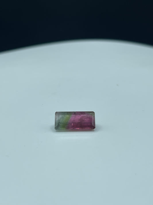 Natural 4.75 Carat Watermelon Tourmaline Emerald Cut Loose Gemstone | Bi-Color Pink & Green | 14x6.5x5 MM