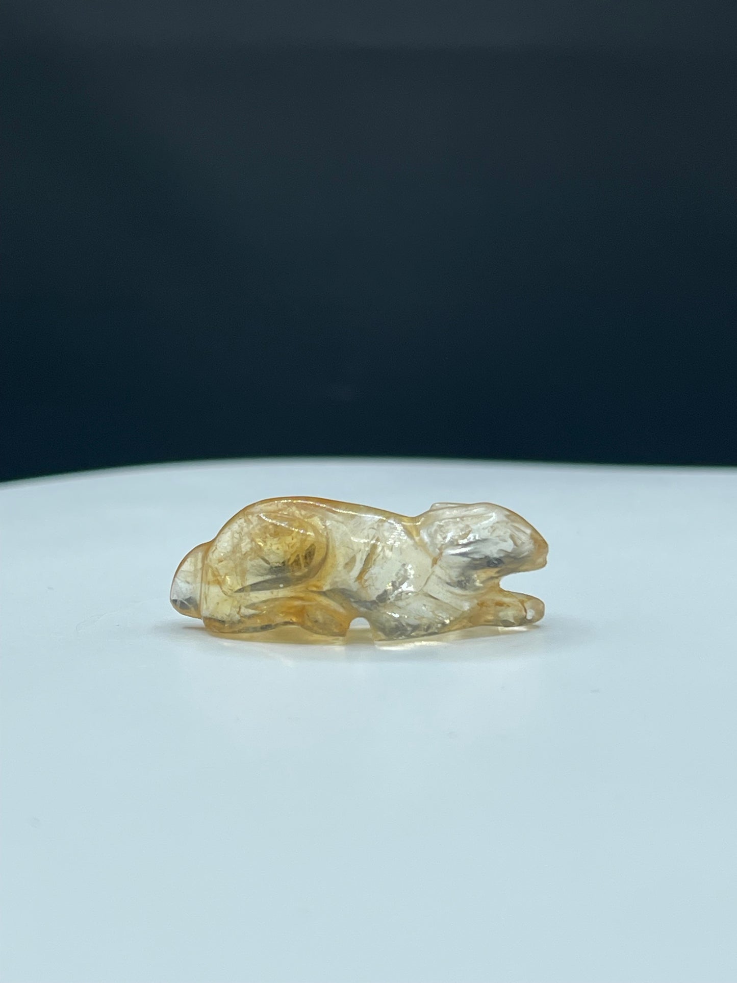 25.23 Carat Natural Citrine Rabbit Gemstone | Hand Carved | 33.4x11.6x9 MM | Unique Collector’s Piece