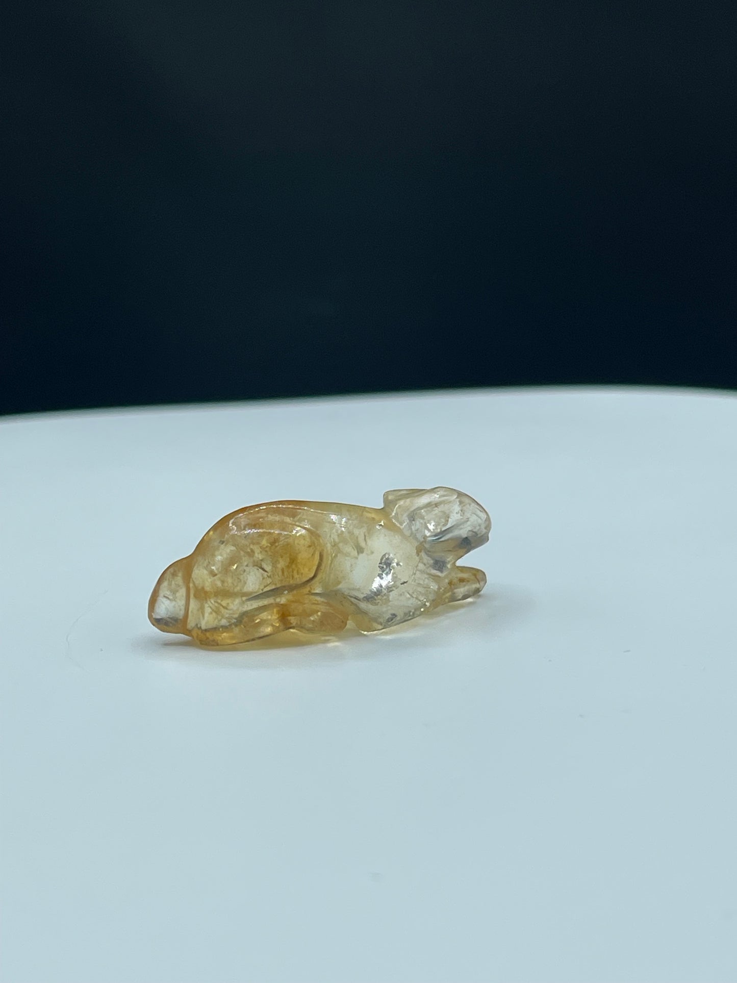 25.23 Carat Natural Citrine Rabbit Gemstone | Hand Carved | 33.4x11.6x9 MM | Unique Collector’s Piece