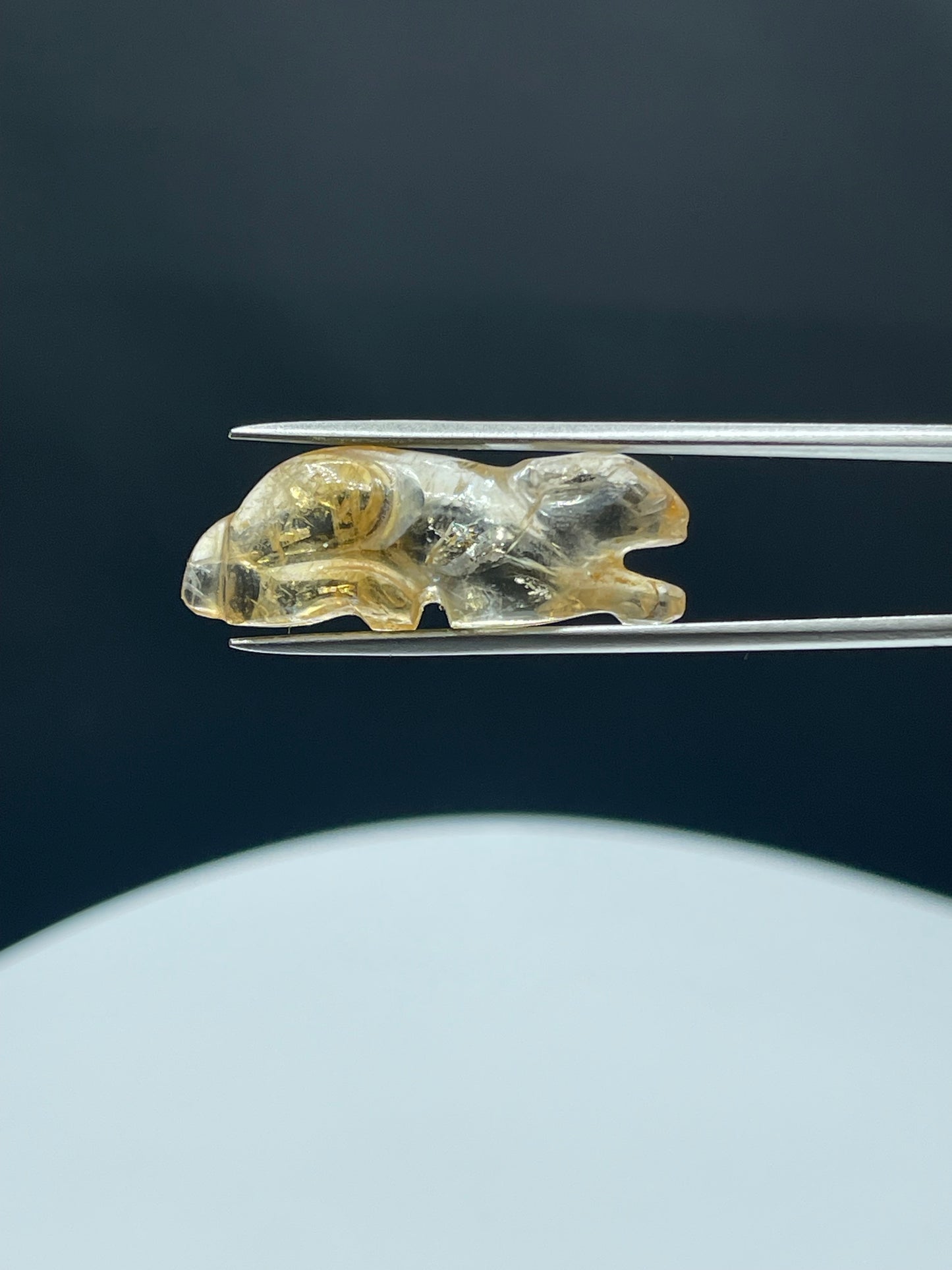 25.23 Carat Natural Citrine Rabbit Gemstone | Hand Carved | 33.4x11.6x9 MM | Unique Collector’s Piece