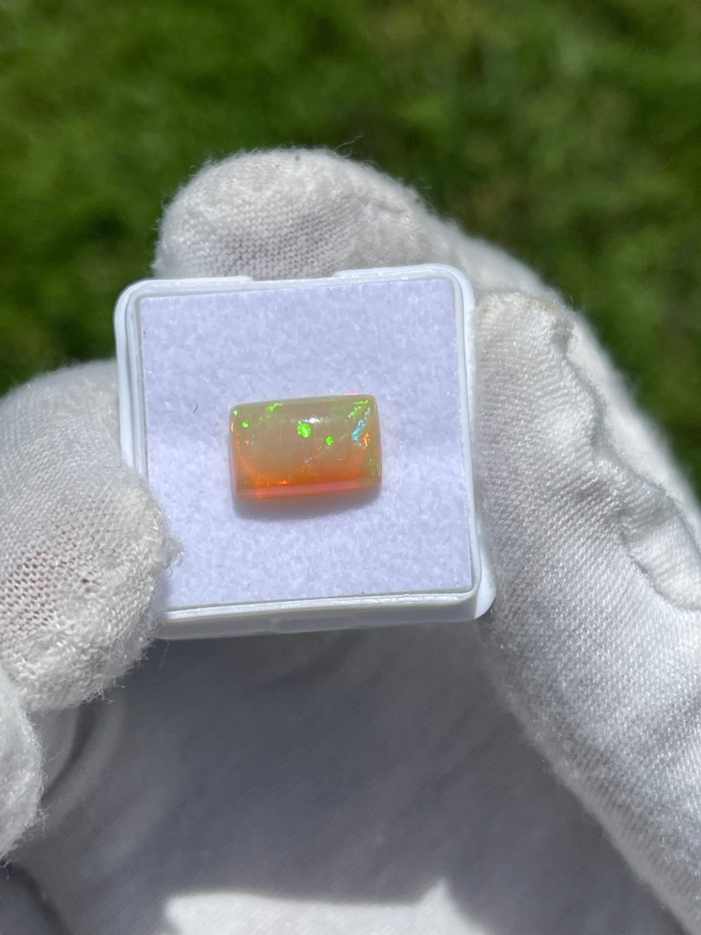 3.07 Carat Natural Ethiopian Opal Emerald Cabochon | 12 x 8 x 5 MM