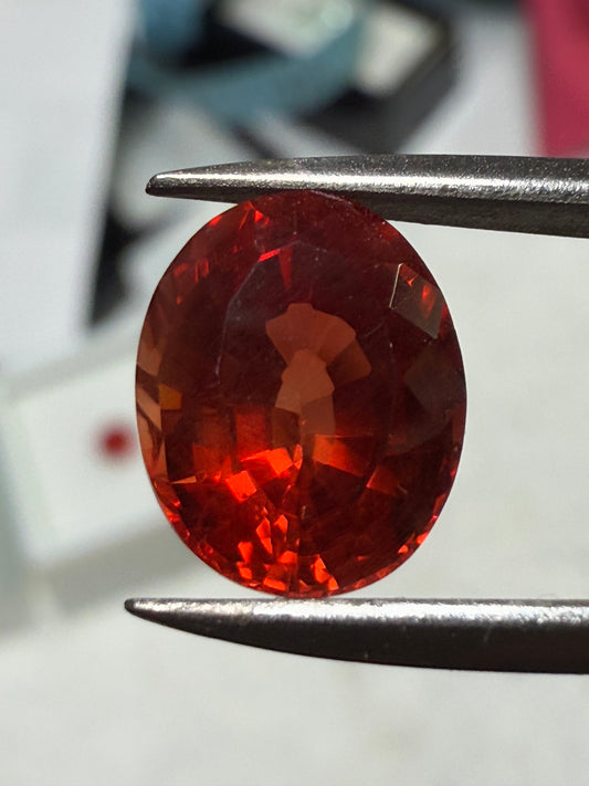 Natural Andesine Labradorite 3.27 Carat Oval Cut Loose Gemstone | Deep Red-Orange | Internally Flawless