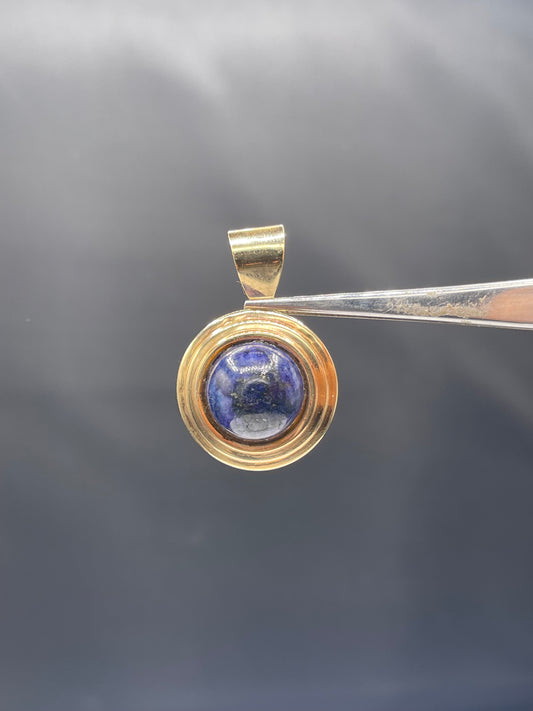 Natural Lapis Lazuli 14k Yellow Gold Pendant