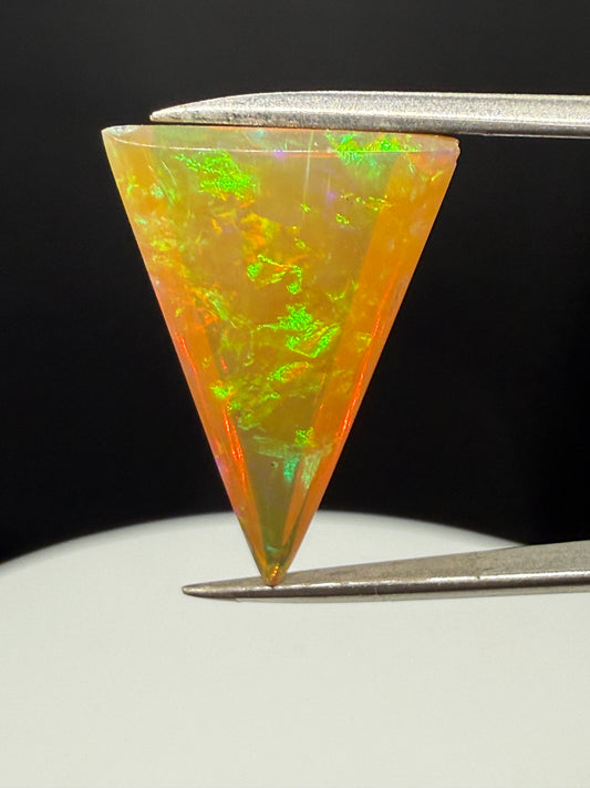 Natural Ethiopian Opal 9.12 Carat Fancy Pyramid Cut