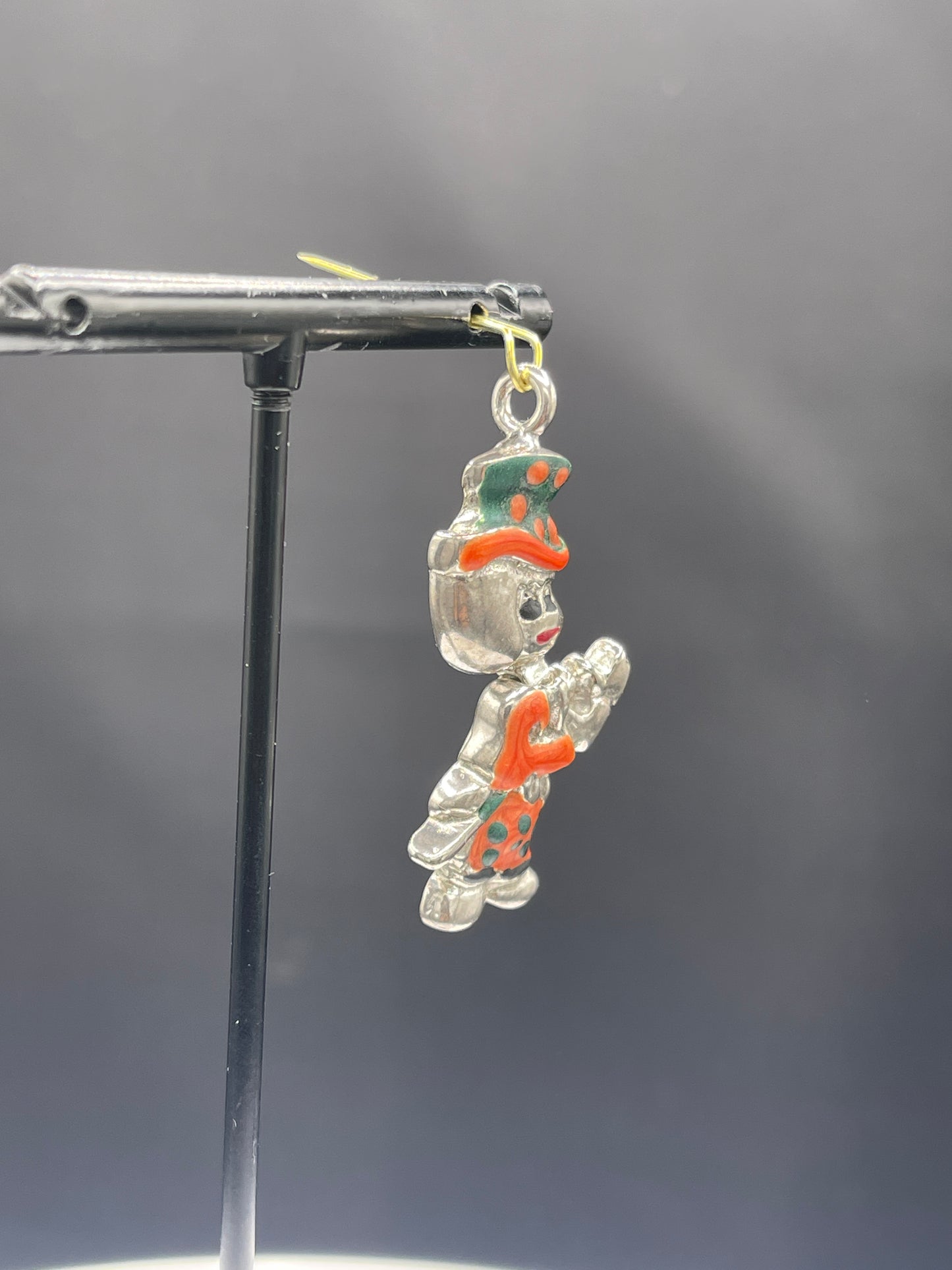 Handmade Enameled Italian Sterling Silver Leprechaun Pendant