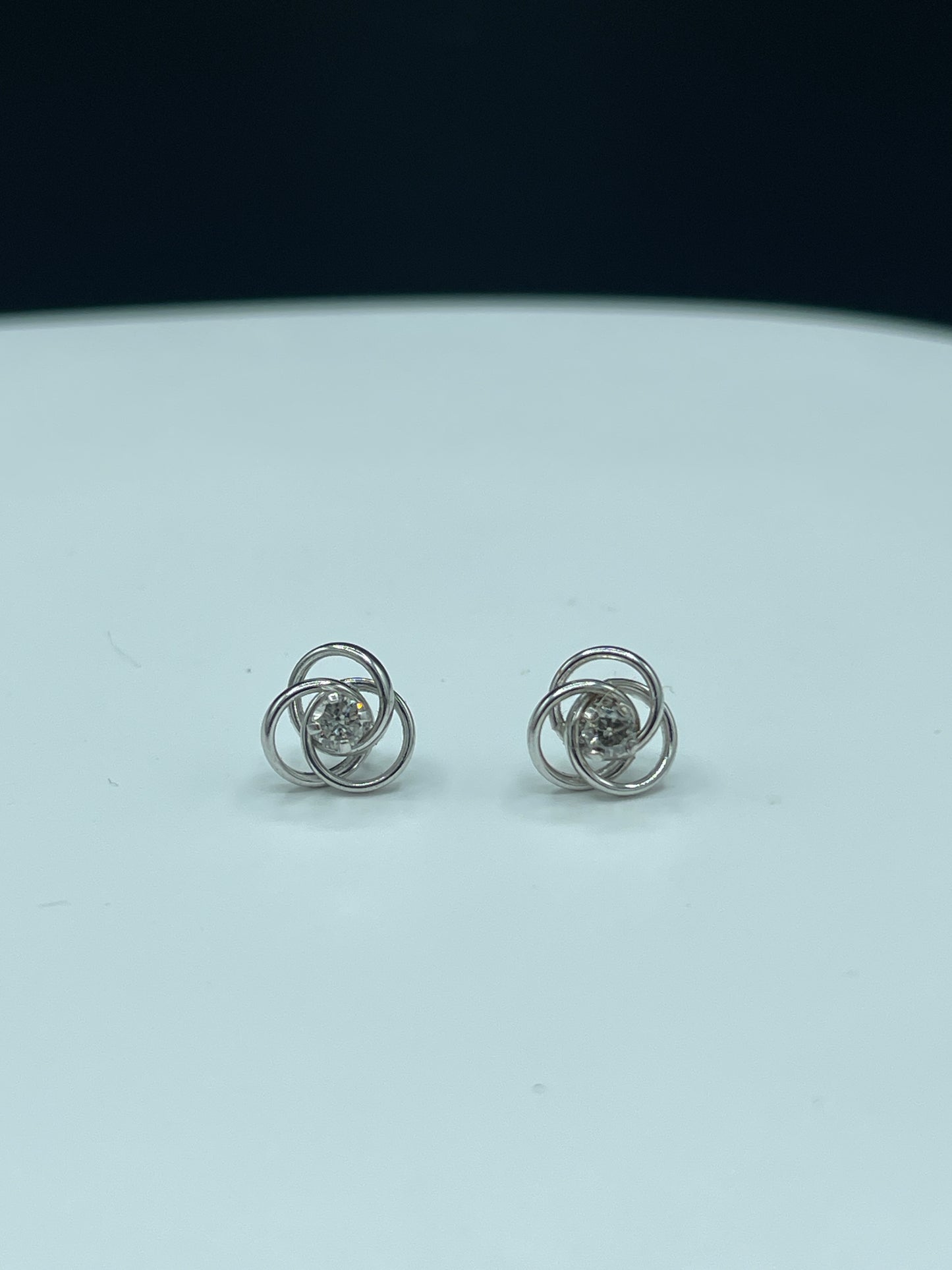 Natural Diamond 14k White Gold Swirl Stud Earrings - 0.25 Carats