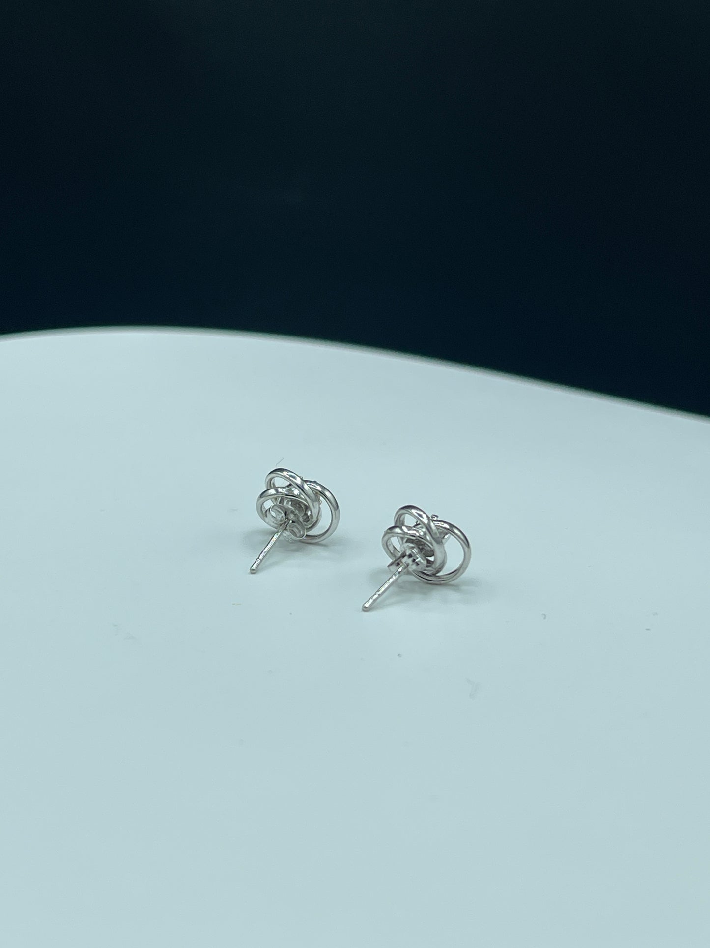 Natural Diamond 14k White Gold Swirl Stud Earrings - 0.25 Carats