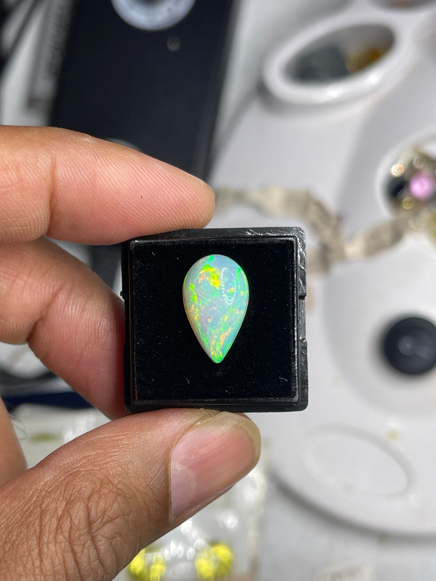 3.13 Carat Natural Ethiopian Opal Pear Cut Loose Gemstone