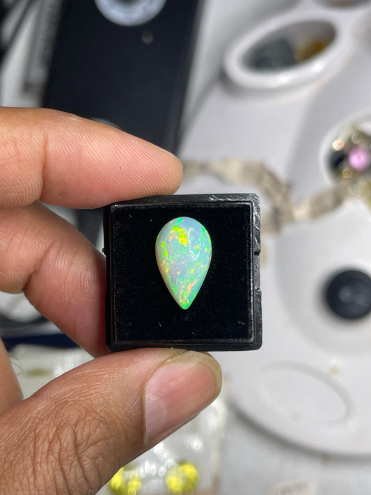 3.13 Carat Natural Ethiopian Opal Pear Cut Loose Gemstone