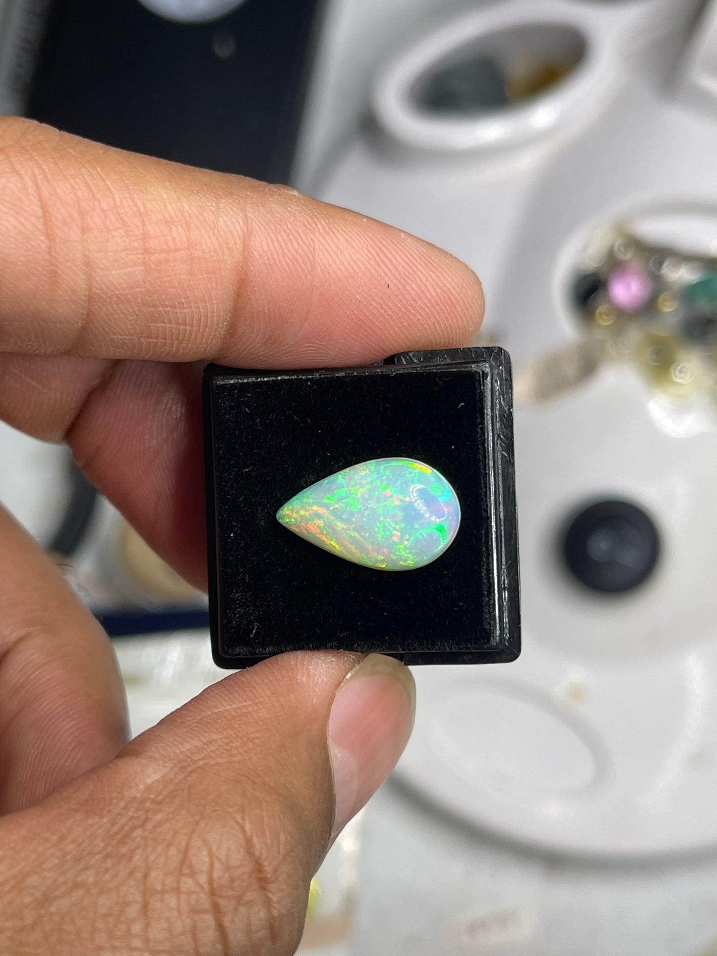 3.13 Carat Natural Ethiopian Opal Pear Cut Loose Gemstone