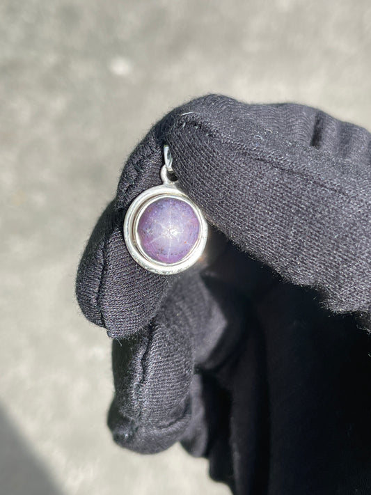 Natural Star Purple Sapphire Sterling Silver Pendant | 1” Length |