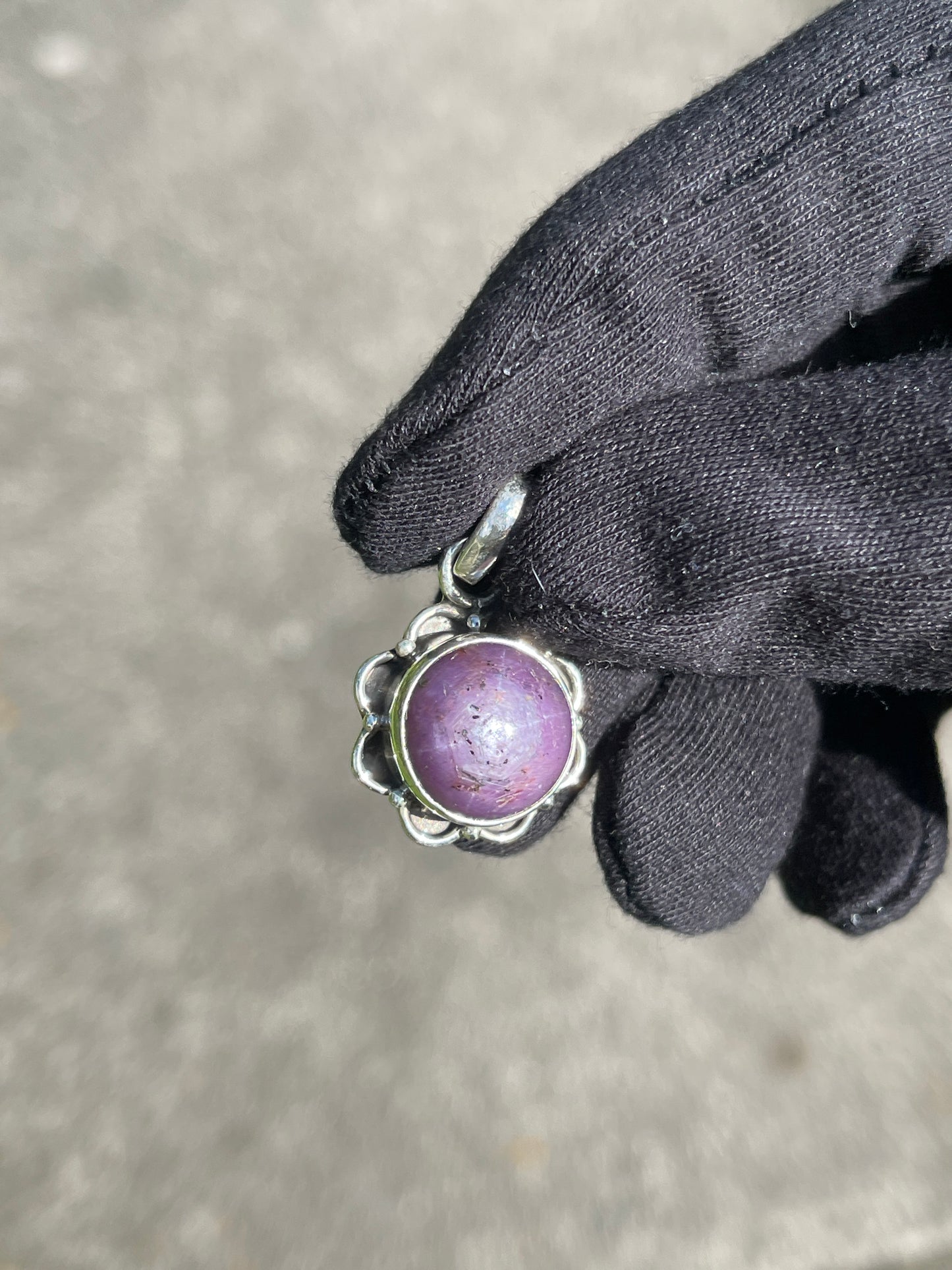 Handmade Natural Purple Star Sapphire Sterling Silver Pendant