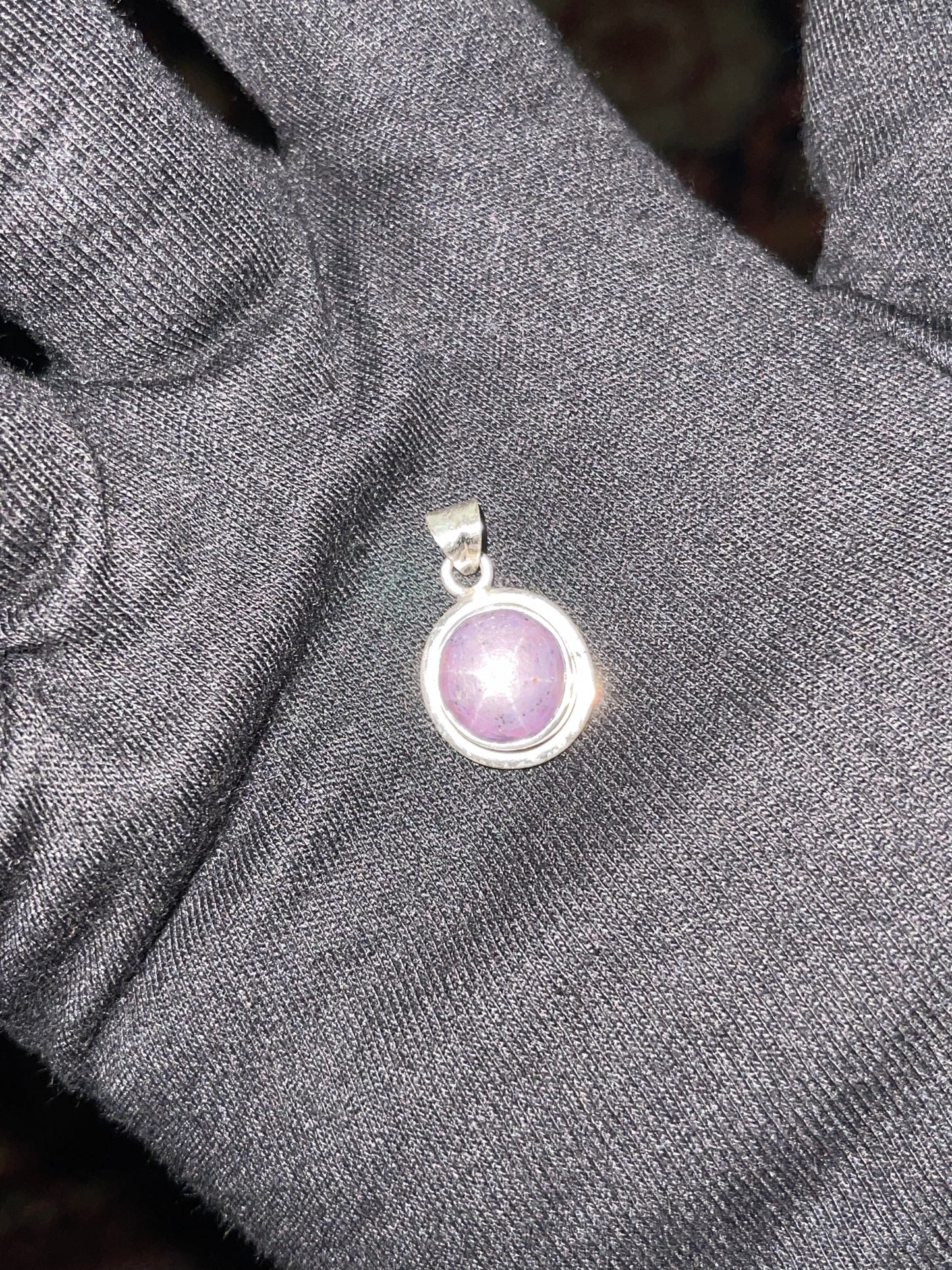 Natural Star Purple Sapphire Sterling Silver Pendant | 1” Length |