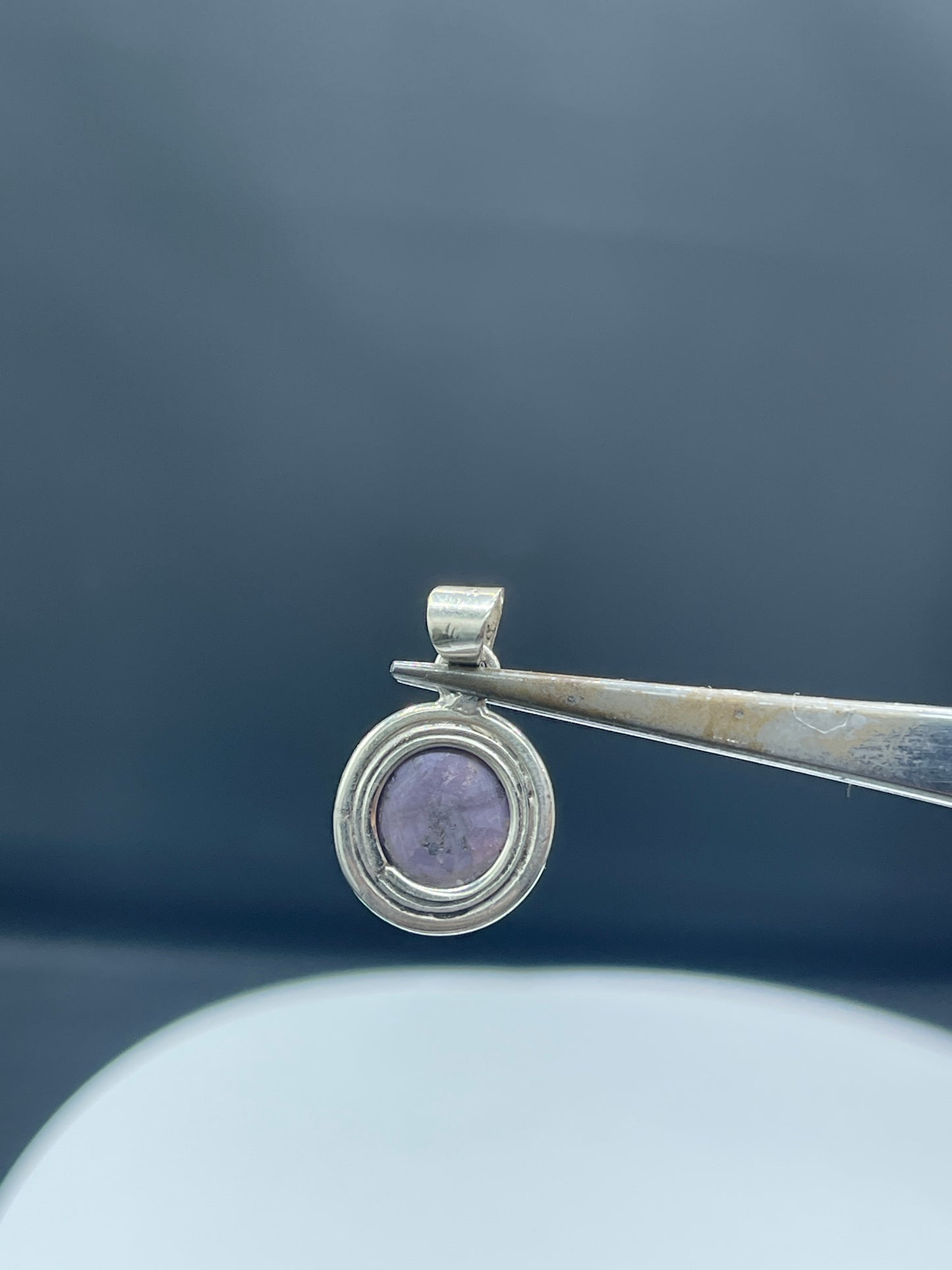 Natural Star Purple Sapphire Sterling Silver Pendant | 1” Length |