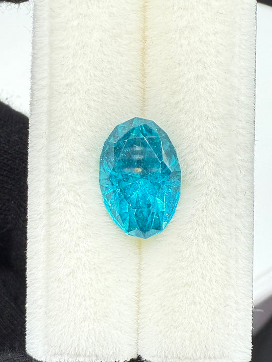Natural Paraiba Apatite 5.38 Carat Untreated Oval Cut Gemstone