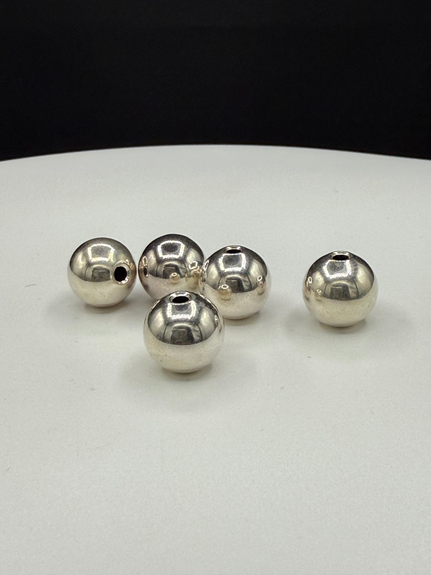 100 Solid 925 Sterling Silver Beads 10MM Round with 2MM Hole | 51.83 Grams | Jewelry Making Supplies Bulk Lot