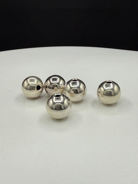 100 Solid 925 Sterling Silver Beads 10MM Round with 2MM Hole | 51.83 Grams | Jewelry Making Supplies Bulk Lot