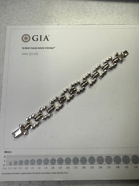 Handmade Sterling Silver Link Bracelet 925 Mexico | 45g Heavy Unisex Statement Jewelry