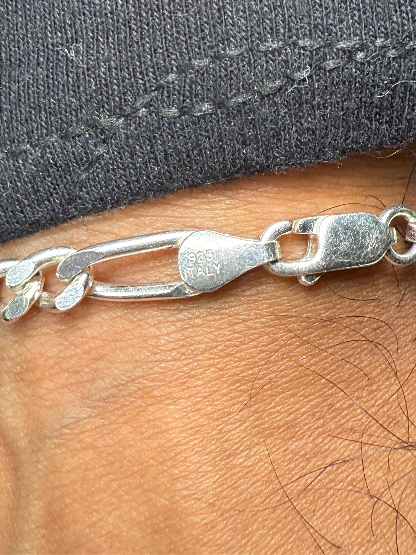 Solid Sterling Silver Figaro Bracelet 5.5 MM 8” 10g | 925 Italy