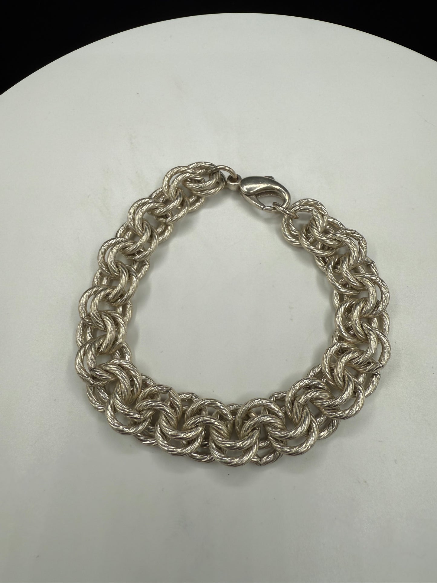 Solid Sterling Silver Double Rolo Link Bracelet 925 | 8.5” Unisex Heavy Chain 54g