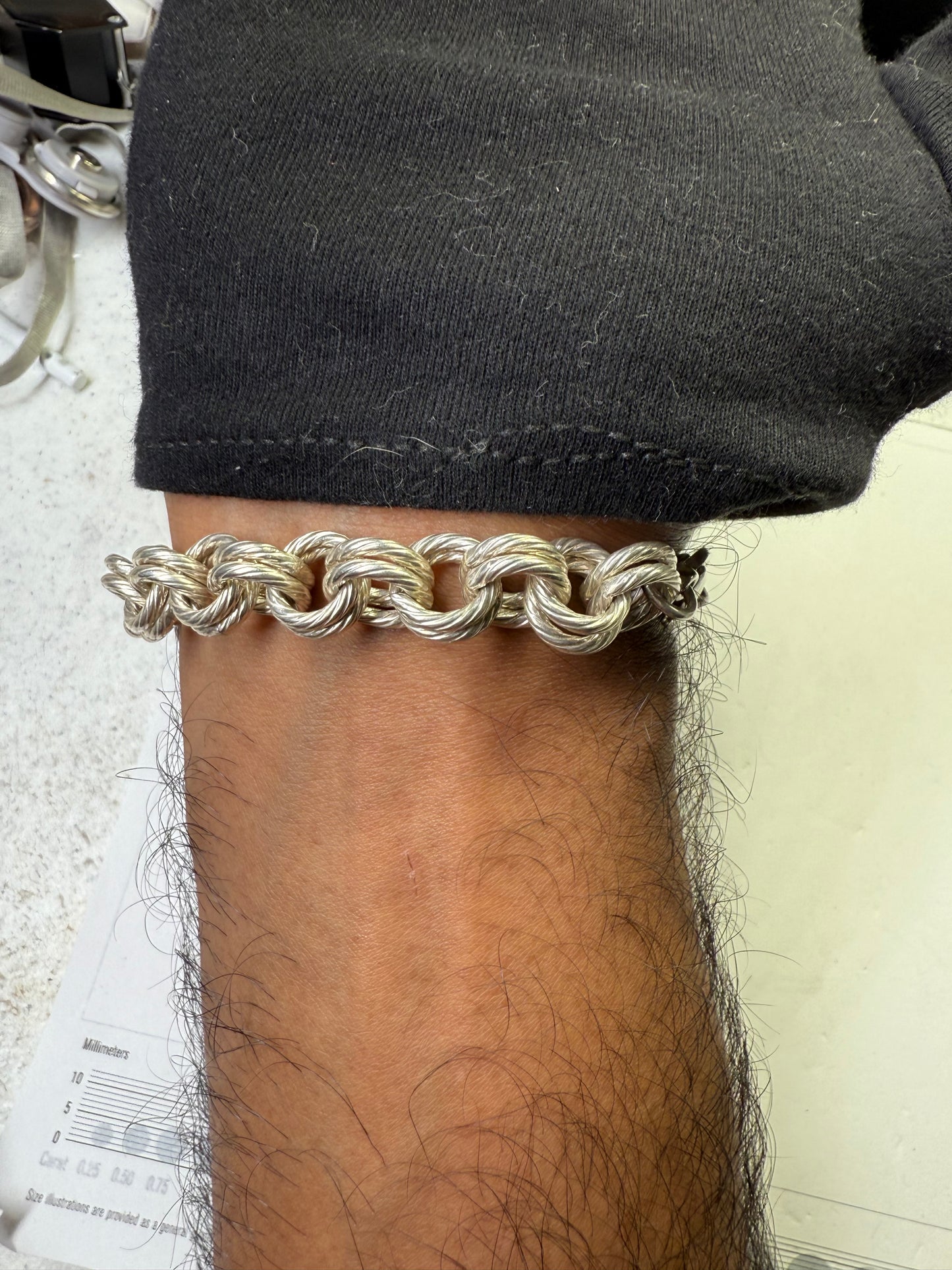 Solid Sterling Silver Double Rolo Link Bracelet 925 | 8.5” Unisex Heavy Chain 54g