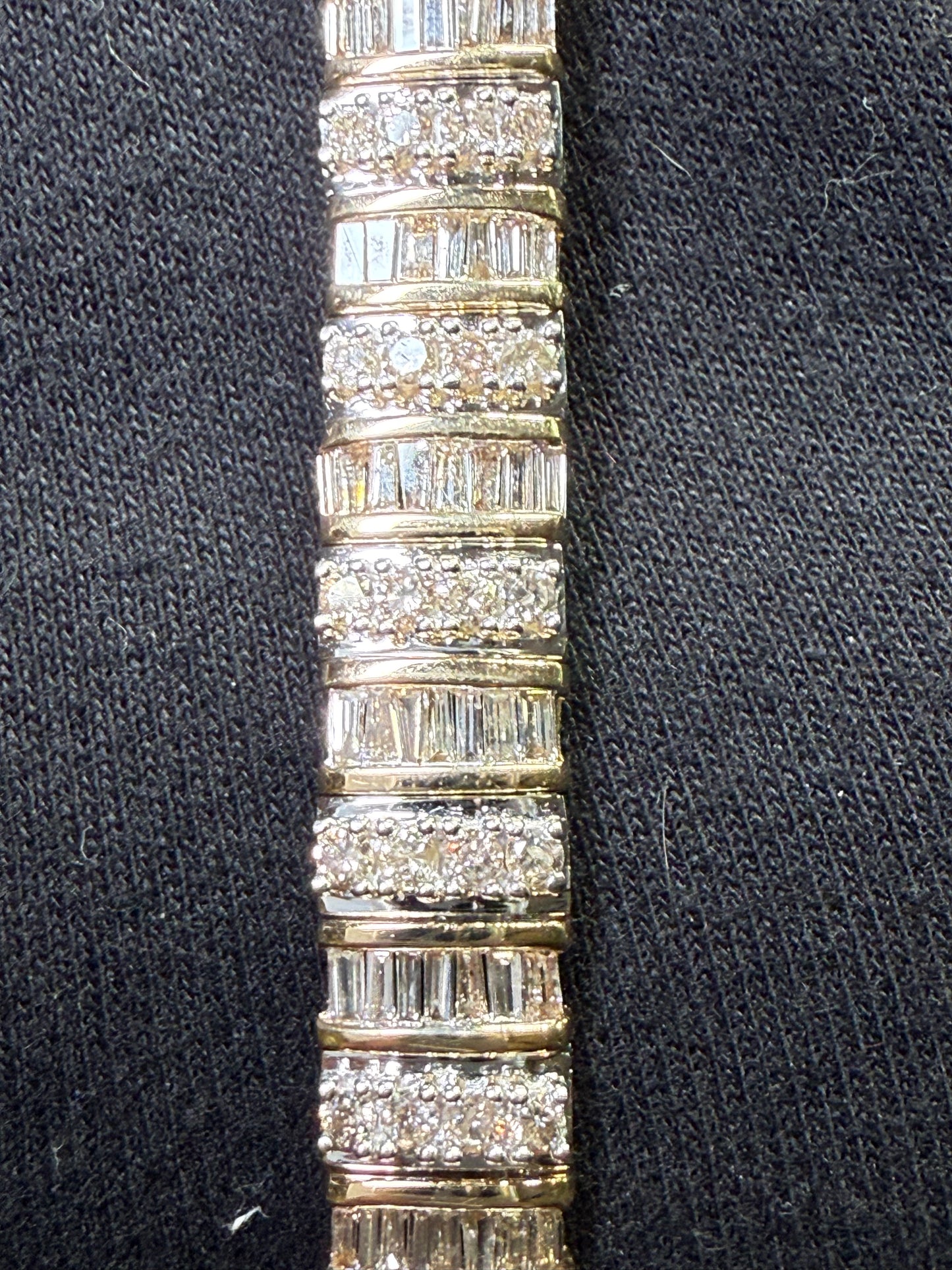 Natural Diamond 14K Gold Bracelet | 7.10ct | Two-Tone Gold | 7.75”