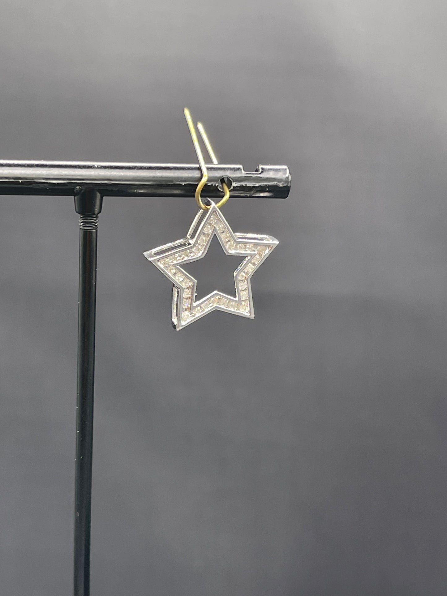 Natural Diamond 10k White Gold Star Pendant