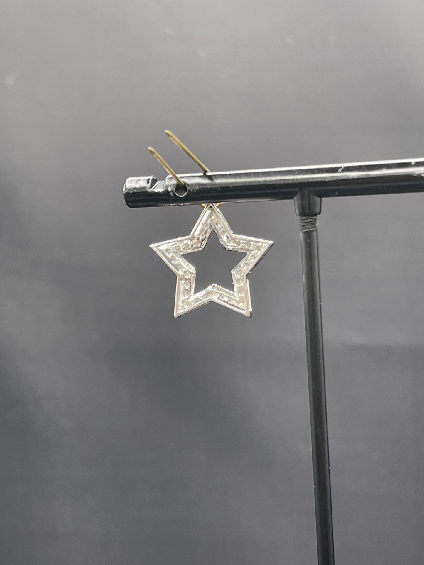 Natural Diamond 10k White Gold Star Pendant