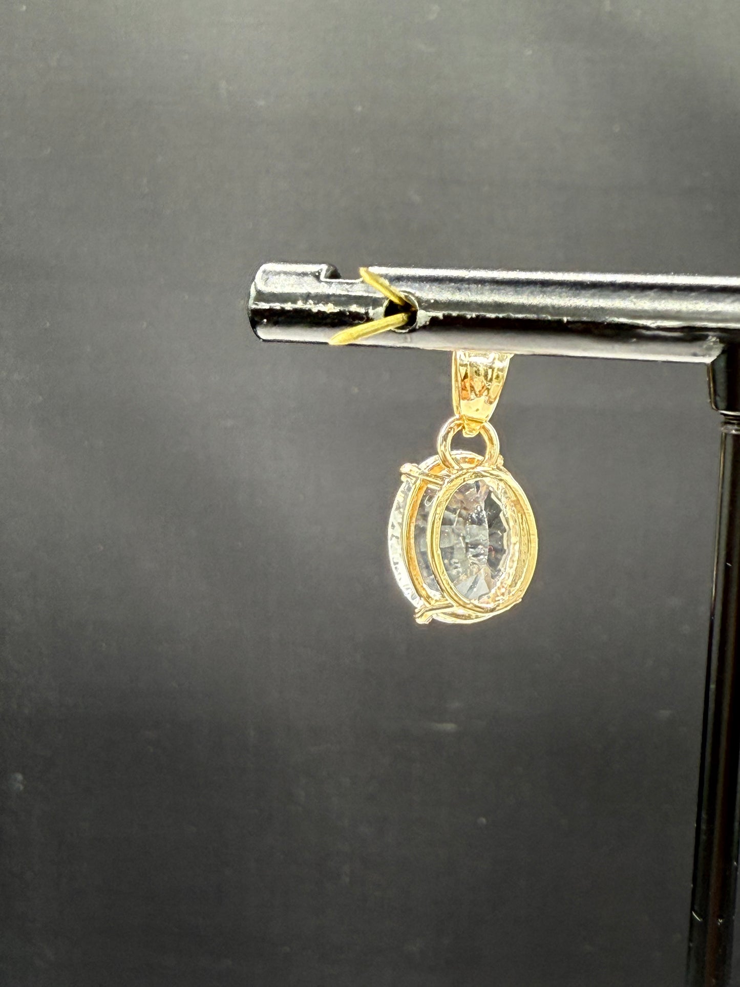 5.11 Carat Natural White Topaz 14k Yellow Gold Pendant | Fantasy Lasercut