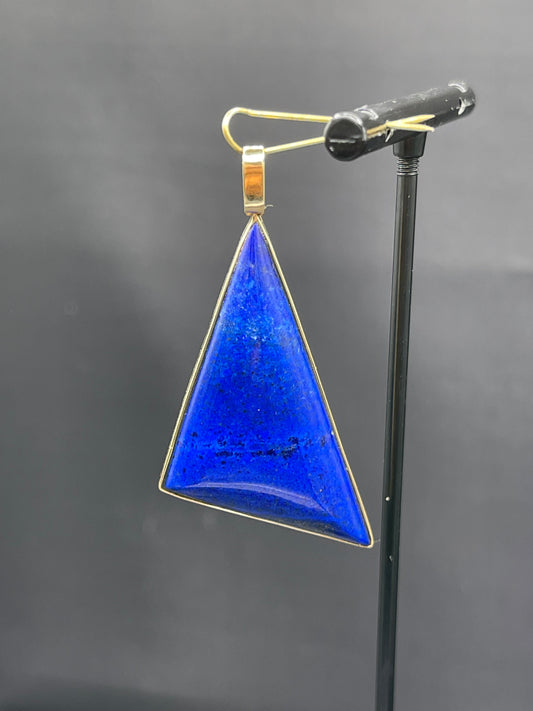 49.90 Carat Lapis Lazuli 14k Yellow Gold Pendant