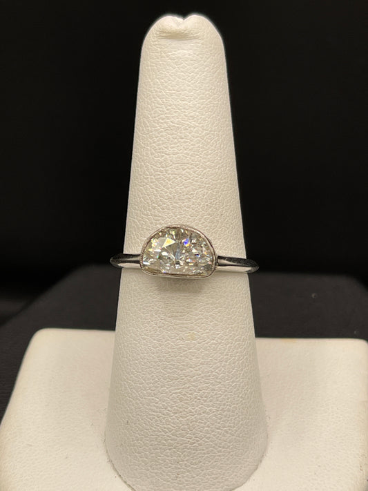 1.90 Carat Custom Cut Diamond Platinum Engagement Ring Tiffany & Co Hallmarks